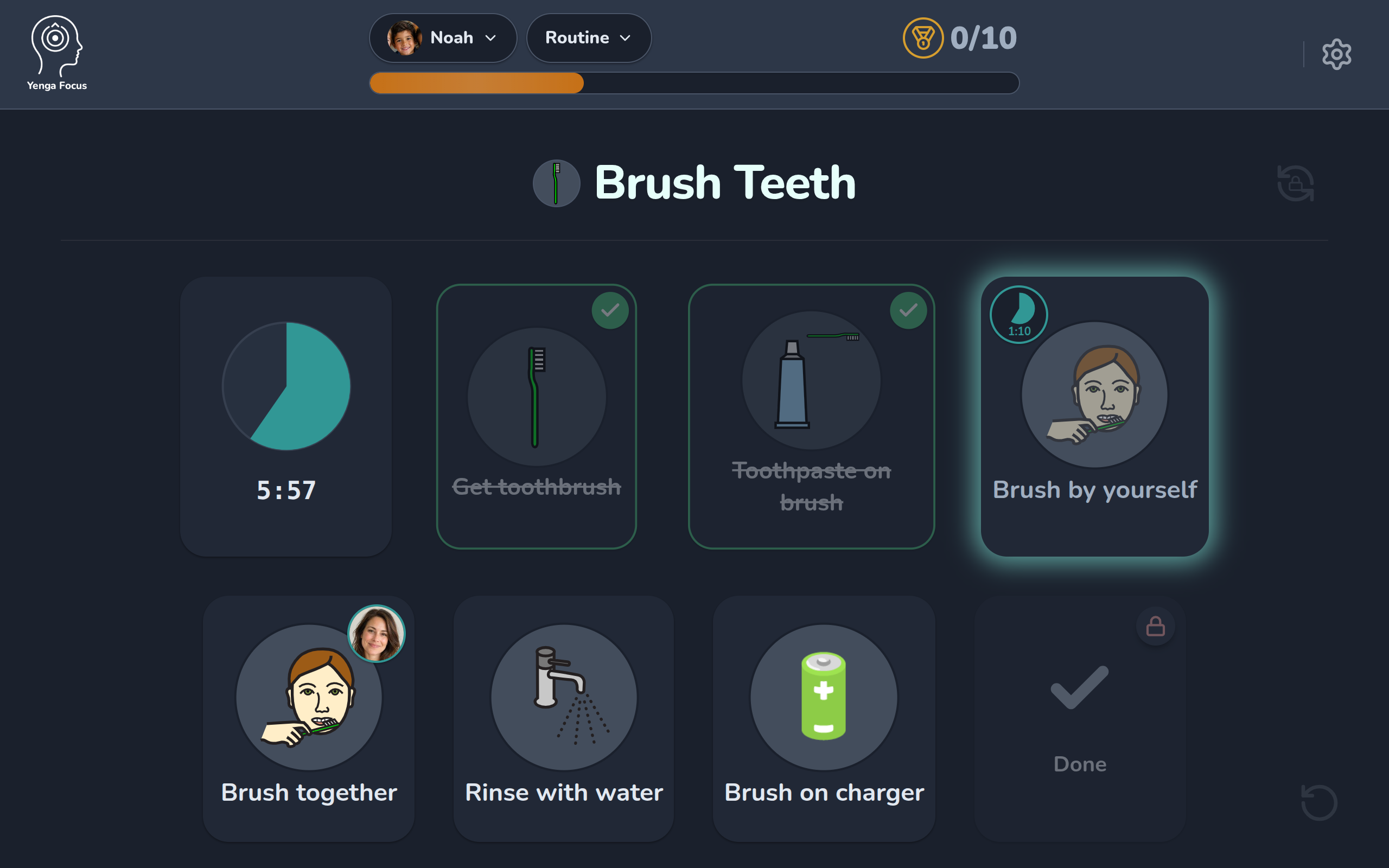 Yenga Focus App - Brush Teeth