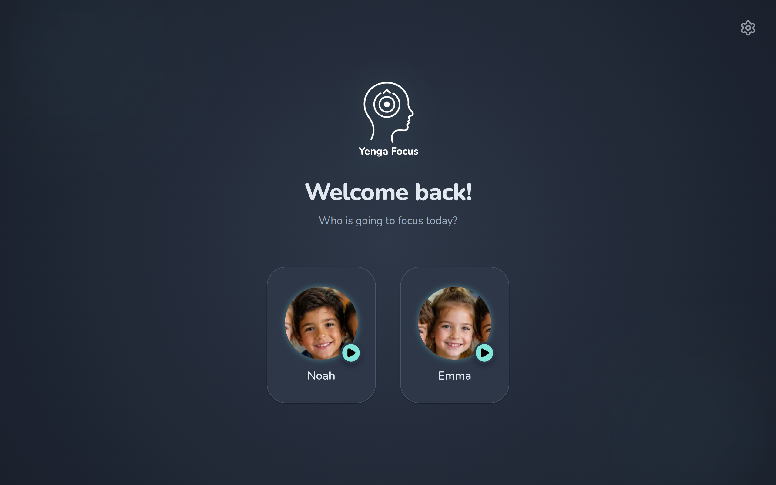 Yenga Focus App - Profile Choice
