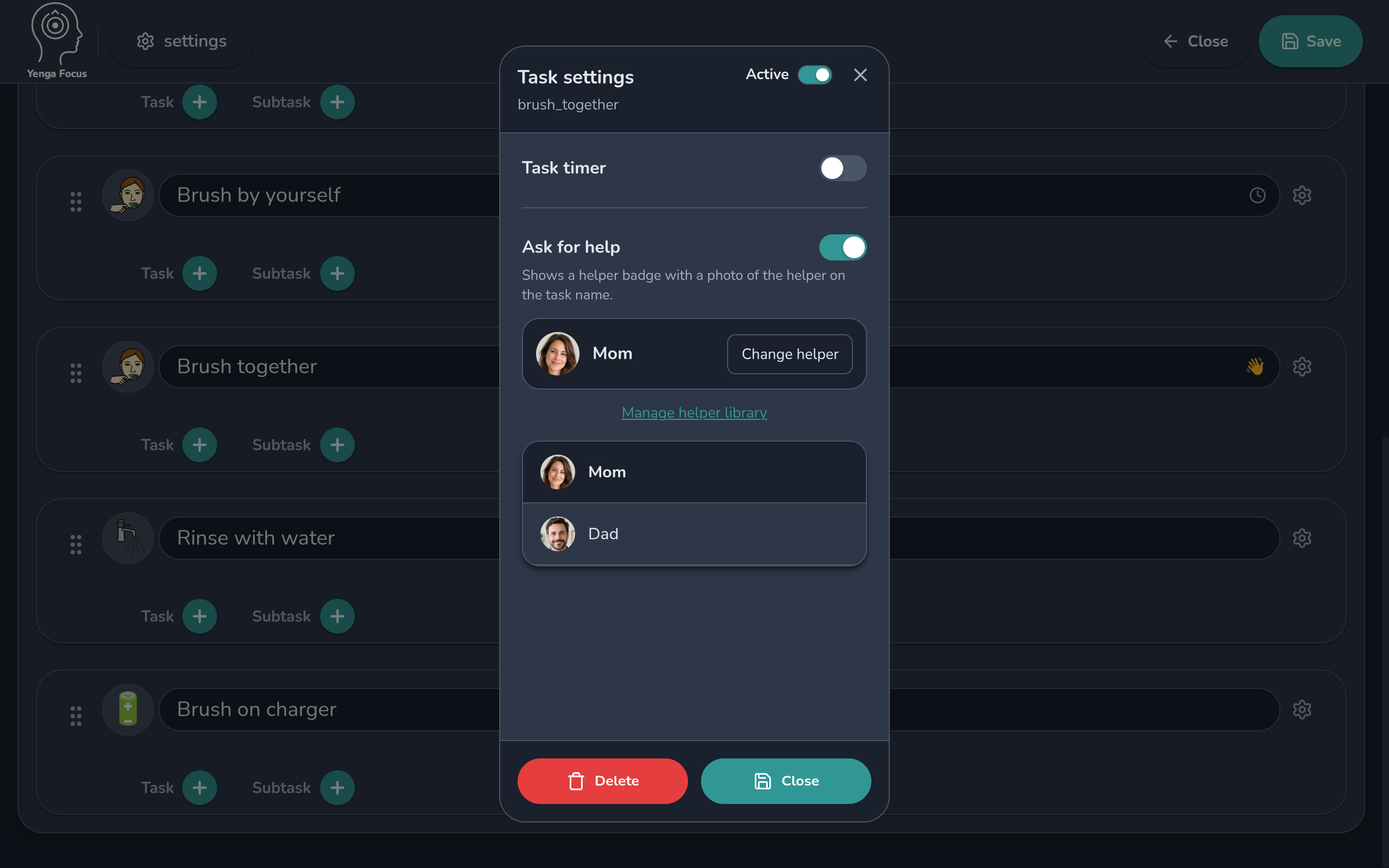 Yenga Focus App - Helper